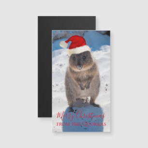 Personalised Happy Quokka Merry Christmas Magnet