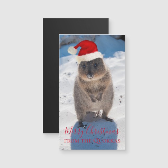 Personalised Happy Quokka Merry Christmas Magnet (Front/Back)