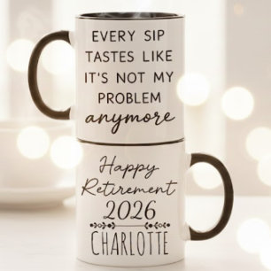Personalised Happy Retirement 2026 Coffee Cup 