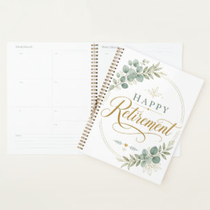 Personalised Happy Retirement Elegant Botanical Planner