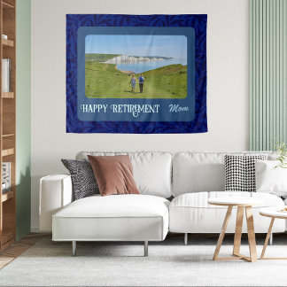 Personalised Happy Retirement Gifts for Mum Blue Tapestry