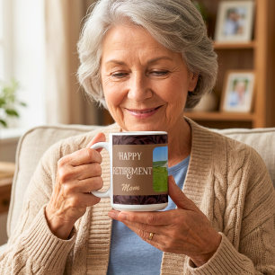 Personalised Happy Retirement Gifts for Mum Brown Coffee Mug