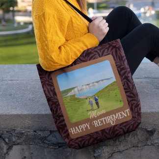 Personalised Happy Retirement Gifts for Mum Brown Tote Bag
