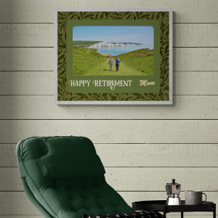 Personalised Happy Retirement Gifts for Mum Green Poster