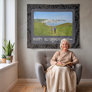 Personalised Happy Retirement Gifts for Mum Grey Tapestry