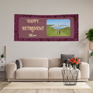 Personalised Happy Retirement Gifts for Mum Red Banner
