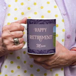 Personalised Happy Retirement Gifts for Mum Violet Coffee Mug