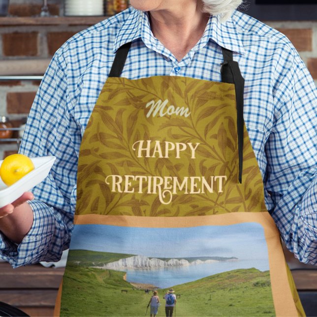 Personalised Happy Retirement Gifts for Mum Yellow Apron (Creator Uploaded)