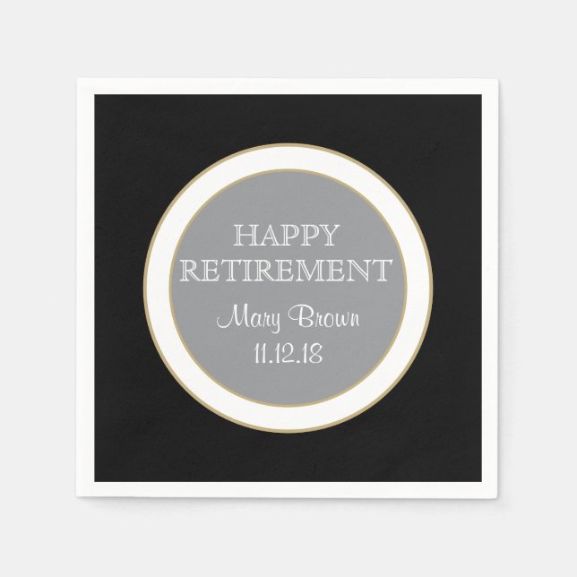 Personalised Happy RETIREMENT  paper napkin (Front)