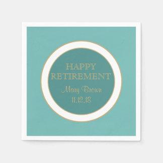Personalised Happy RETIREMENT  paper napkin