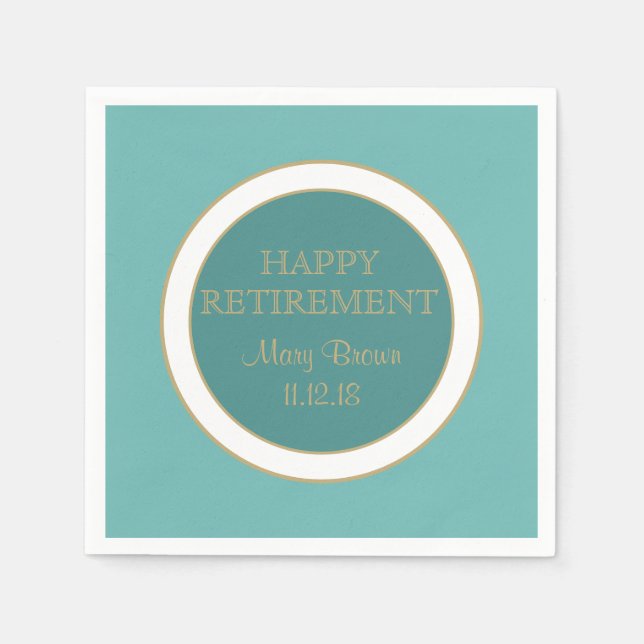 Personalised Happy RETIREMENT  paper napkin (Front)