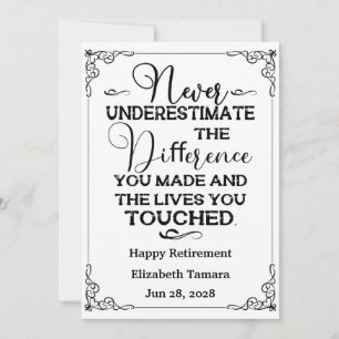Personalised Happy Retirement quotes  Invitation