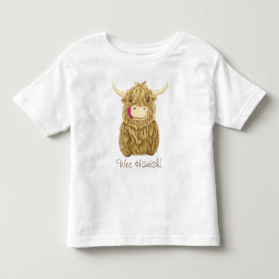 Personalised Happy Scottish Highland Cow Toddler T-Shirt