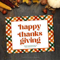 Personalised Happy Thanksgiving Business Postcard