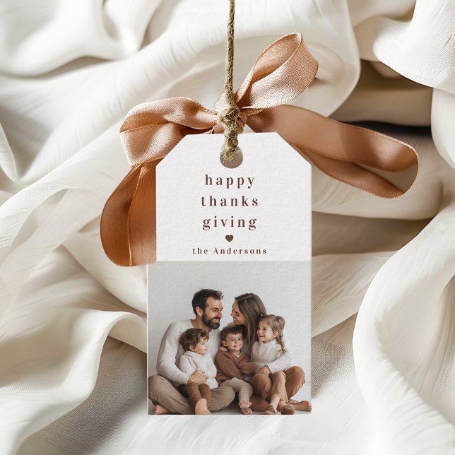 Personalised Happy Thanksgiving Photo  Gift Tags (Creator Uploaded)