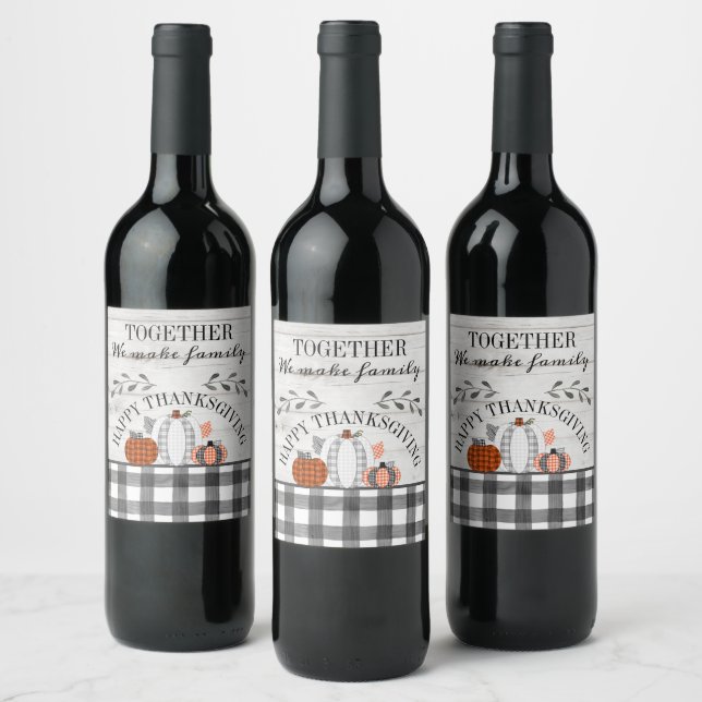 Personalised Happy Thanksgiving Wine Label (Bottles)