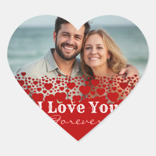 Personalised Happy Valentines Day Photo Heart Sticker