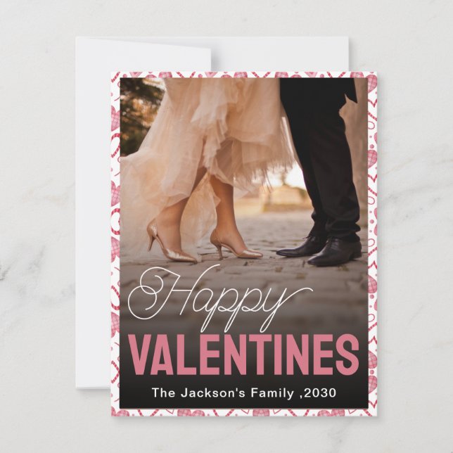 Personalised Happy Valentines Day Photo Holiday Card (Front)