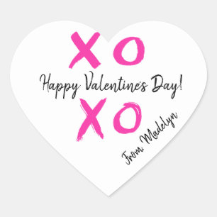 Personalised Happy Valentine's Day XOXO Heart Sticker