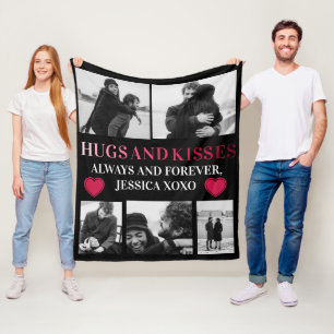 Personalised Happy Valentines's Day 5 Photo Fleece Blanket