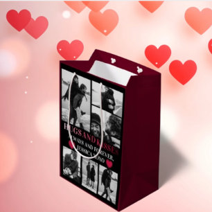 Personalised Happy Valentines's Day 6 Photo Medium Gift Bag