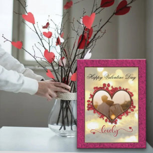Personalised Happy Valentines's Day Photo  Holiday Card