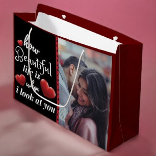 Personalised Happy Valentines's Day Photo Large Gift Bag