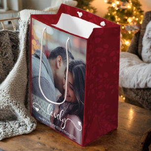 Personalised Happy Valentines's Day Photo Medium Gift Bag