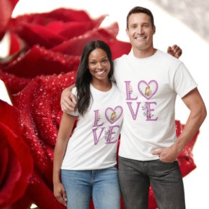 Personalised Happy Valentines's Day Photo   T-Shir T-Shirt