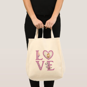 Personalised Happy Valentines's Day Photo   Tote Bag