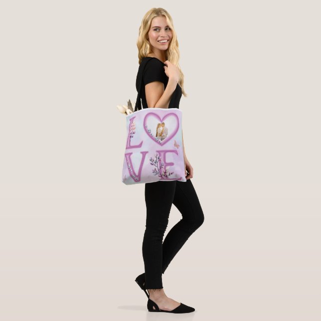 Personalised Happy Valentines's Day Photo   Tote Bag (On Model)