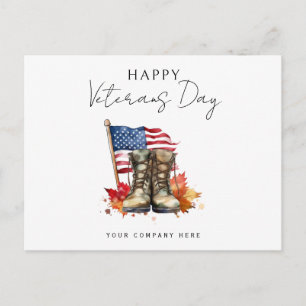 Personalised Happy Veterans Day Business Postcard