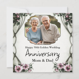 Personalised Happy Wedding Anniversary  Holiday Card