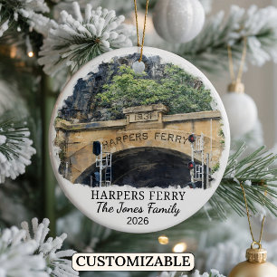 Personalised Harpers Ferry Ornament, West Virginia Ceramic Tree Decoration