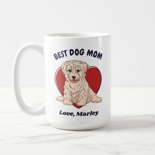 Personalised Havanese Puppy Dog Mum Custom Text Coffee Mug (Left)