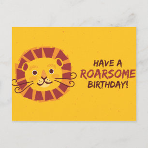 Personalised - have a roarsome birthday postcard