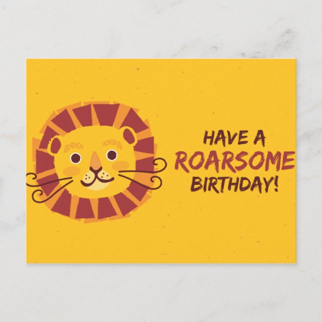 Personalised - have a roarsome birthday postcard (Front)