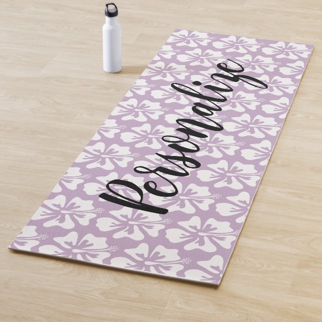 Personalised Hawaiian flower yoga mat for workout (In Situ)
