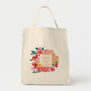Personalised Hawaiian Tropical Floral Splash Tote Bag