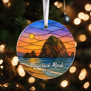 Personalised Haystack Rock Acrylic Ornament, Custo Ornament
