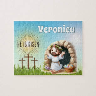 Personalised He Is Risen Easter Jigsaw Puzzle