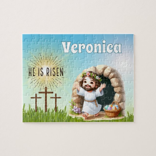 Personalised He Is Risen Easter Jigsaw Puzzle (Horizontal)