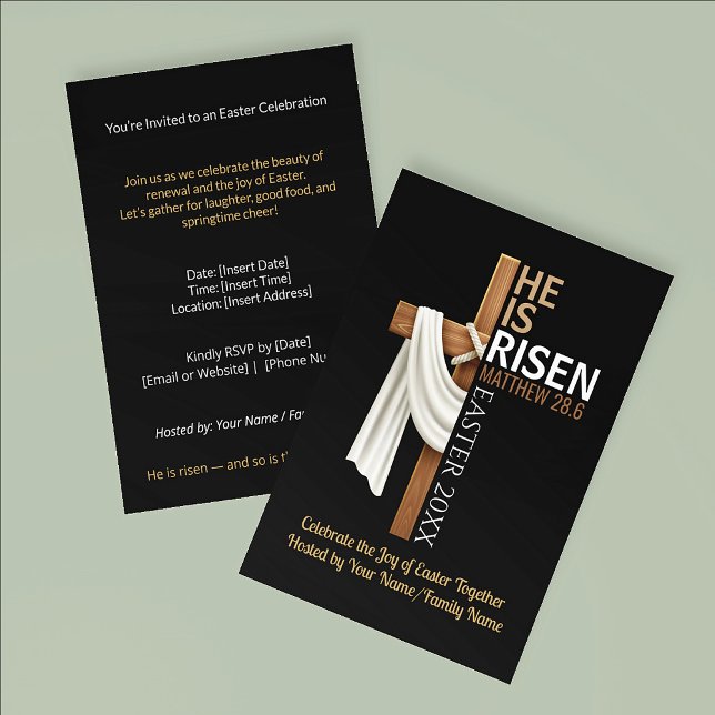 Personalised He Is Risen Easter Party Invitation Flyer (Creator Uploaded)