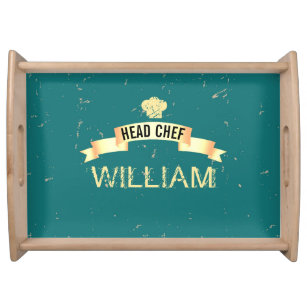 Personalised head chef serving tray