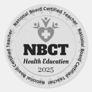 Personalised Health Education NBCT Certified Teach Classic Round Sticker