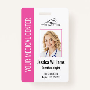 Personalised Healthcare Employee Pink ID ID Badge