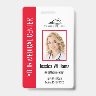 Personalised Healthcare Employee Red ID Badge