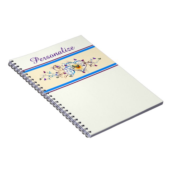 Personalised Heart and butterflies Notebook (Right Side)