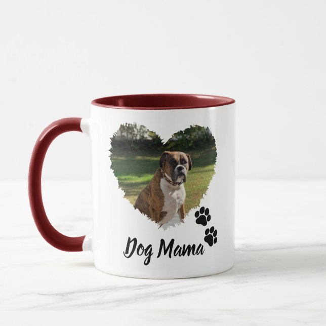 Personalised Heart and Paws Pet Photo Two-Tone Cof Mug (Left)