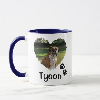 Personalised Heart and Paws Pet Photo Two-Tone Cof Mug